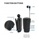 Wholesale Retractable Clip On Bluetooth Headset Earbud (Black)